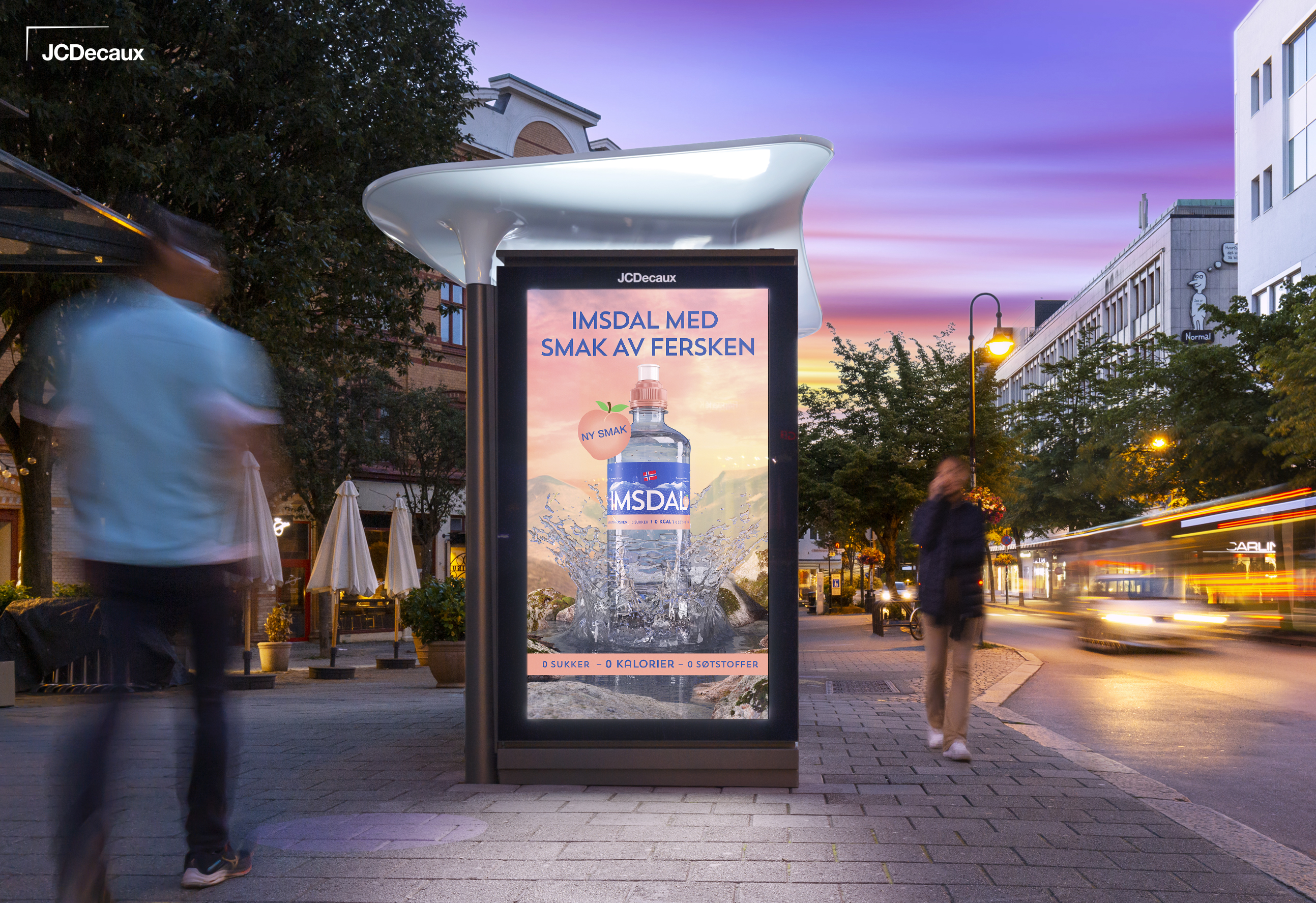 Reklame for Imsdal i Stavanger sentrum på en av JCDecaux sine digitale rkelameskjermer.